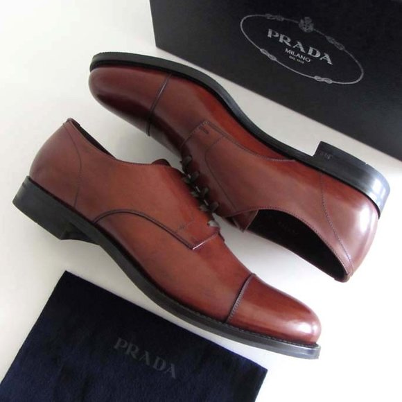 new PRADA brown cap toe dress shoes 10.5 / 11.5 US - Picture 4 of 8